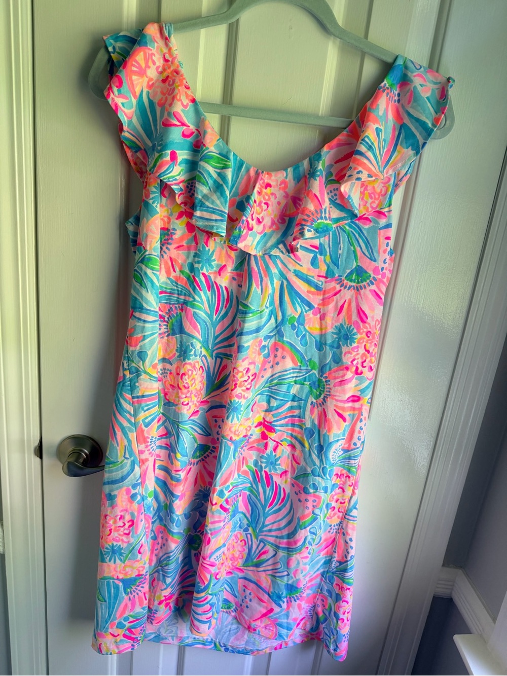 Lily Pulitzer Vibrant Tropical Ruffle Sundress - Pink & Blue Floral - Picture 2 of 6